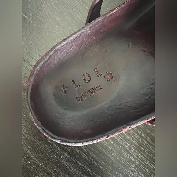 FLOE by BRADOR Leather Sandals - Burgundy color