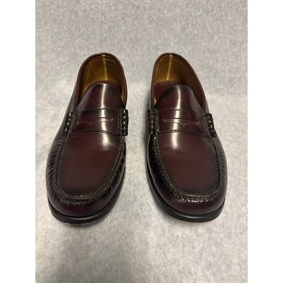Florsheim Berkley Men's Sz10.5D Burgundy Leather Penny Loafer Formal Dress Shoes