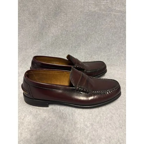 Florsheim Berkley Men's Sz10.5D Burgundy Leather Penny Loafer Formal Dress Shoes