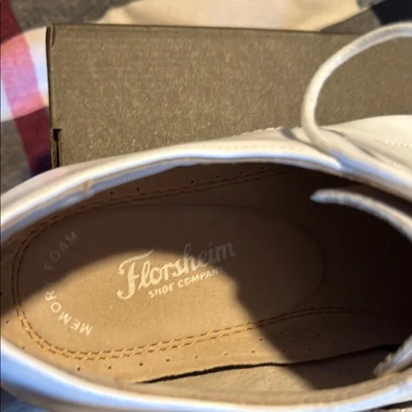 Florsheim Cap Toe Oxford Boys White Leather Dress Shoes