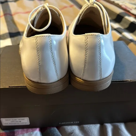 Florsheim Cap Toe Oxford Boys White Leather Dress Shoes