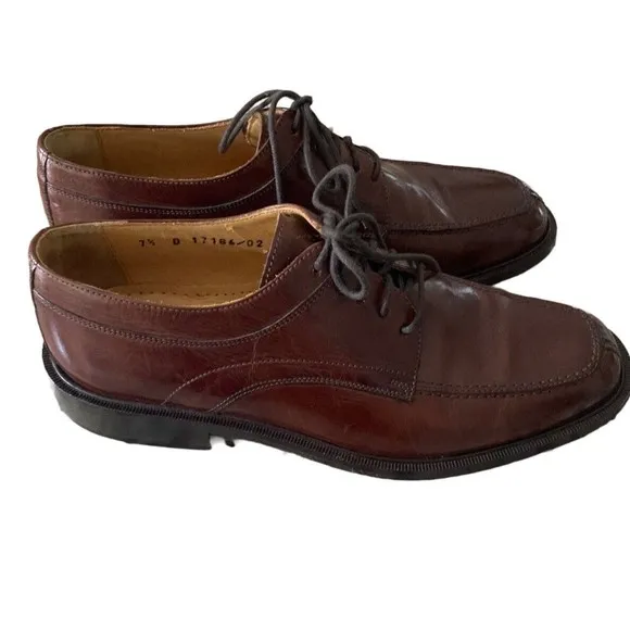 Florsheim Imperial Mens Leather Split Toe Dress Shoes Size 7.5 D Cognac Brown
