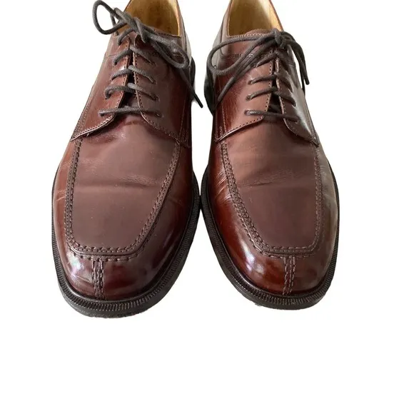 Florsheim Imperial Mens Leather Split Toe Dress Shoes Size 7.5 D Cognac Brown
