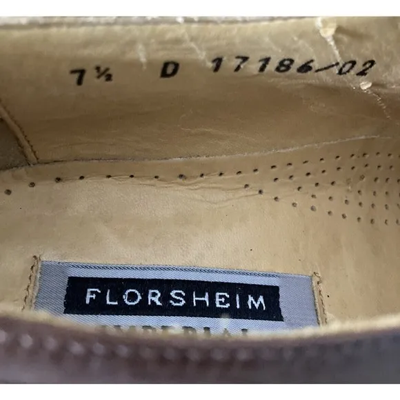 Florsheim Imperial Mens Leather Split Toe Dress Shoes Size 7.5 D Cognac Brown