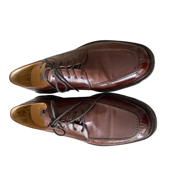 Florsheim Imperial Mens Leather Split Toe Dress Shoes Size 7.5 D Cognac Brown