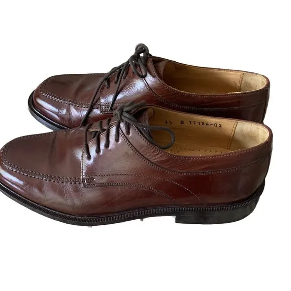 Florsheim Imperial Mens Leather Split Toe Dress Shoes Size 7.5 D Cognac Brown