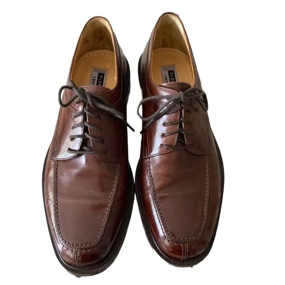 Florsheim Imperial Mens Leather Split Toe Dress Shoes Size 7.5 D Cognac Brown