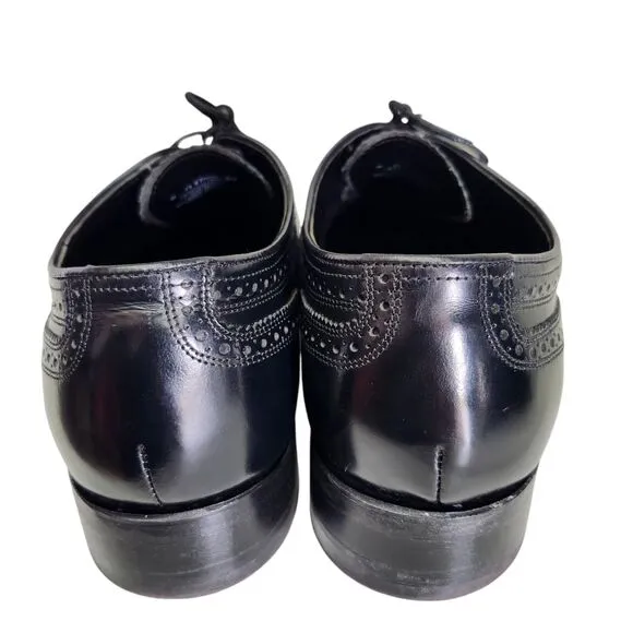 Florsheim Lexington Mens 9 Dress Shoes Wingtip Brogue Oxford Black Leather 17066