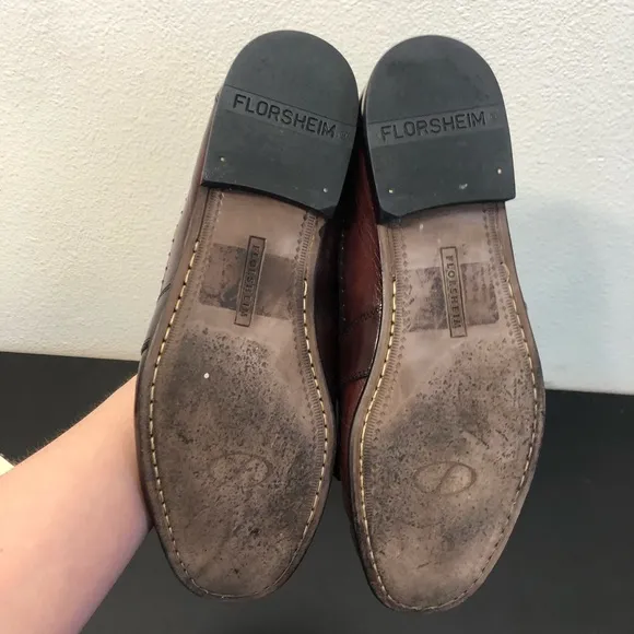 Florsheim Mens Burgundy Brown Leather Loafers