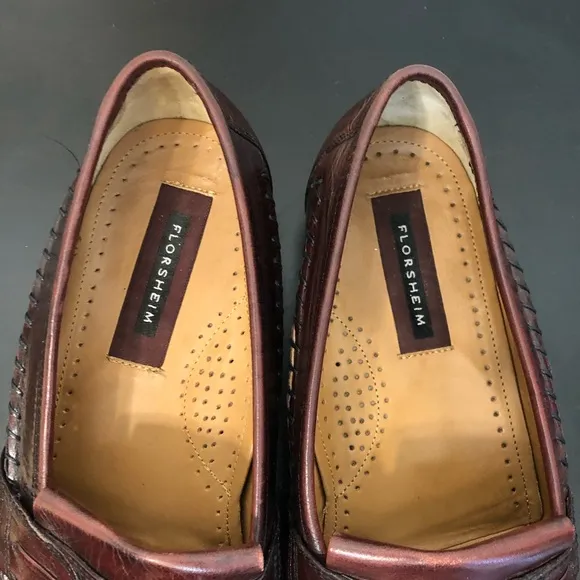 Florsheim Mens Burgundy Brown Leather Loafers