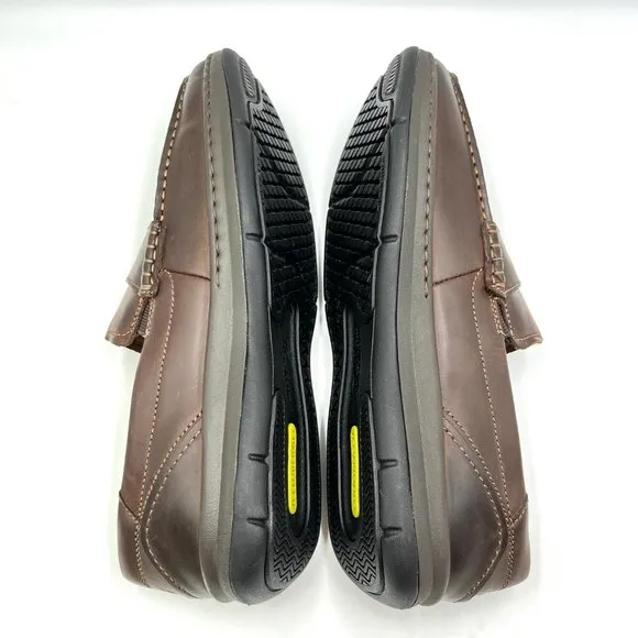 Florsheim Mens Central Penny Brown Leather Slip On Loafers Shoes Size 8M NEW