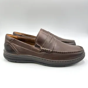 Florsheim Mens Central Penny Brown Leather Slip On Loafers Shoes Size 8M NEW