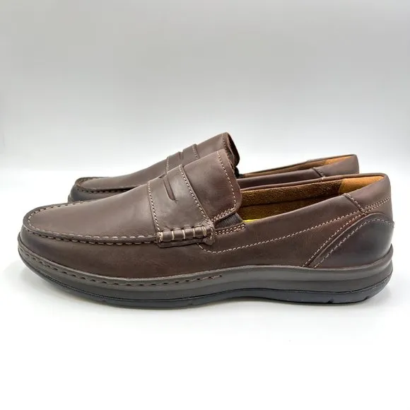 Florsheim Mens Central Penny Brown Leather Slip On Loafers Shoes Size 8M NEW