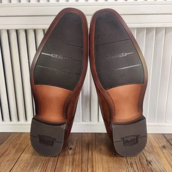 Florsheim Postino Plain Toe Oxford Mens Sz 8 M Cognac Brown Leather Dress Shoes
