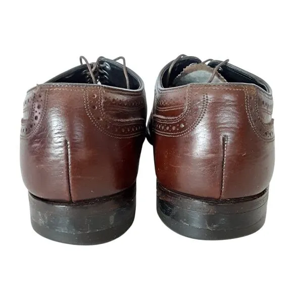 Florsheim Remi Wing Tip Oxford Dress Shoes Brown Leather Mens 10D Classic Luxury