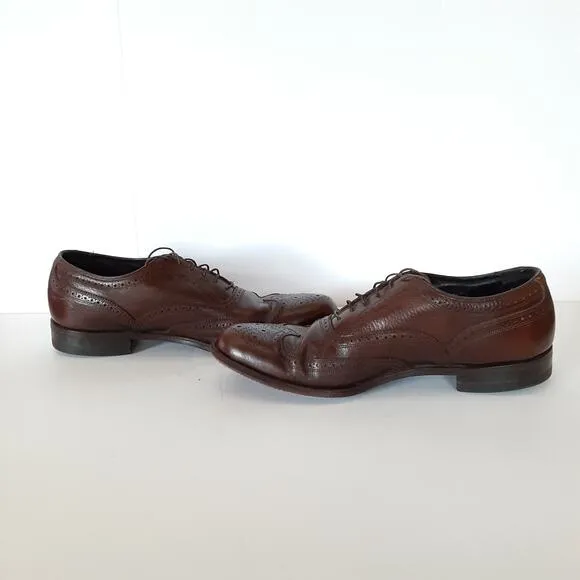 Florsheim Remi Wing Tip Oxford Dress Shoes Brown Leather Mens 10D Classic Luxury