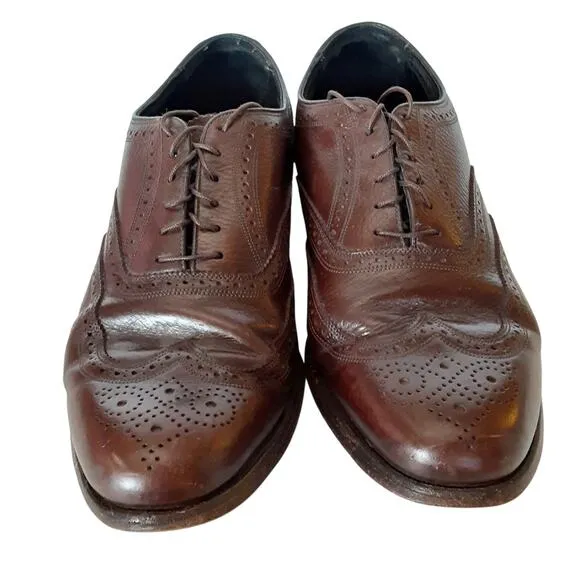 Florsheim Remi Wing Tip Oxford Dress Shoes Brown Leather Mens 10D Classic Luxury