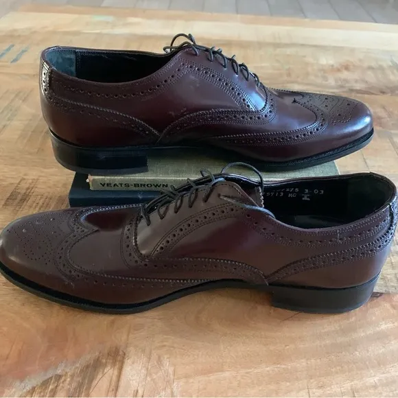 Florsheim Wingtip Leather Lace Up Formal Maroon  Shoes Size 11