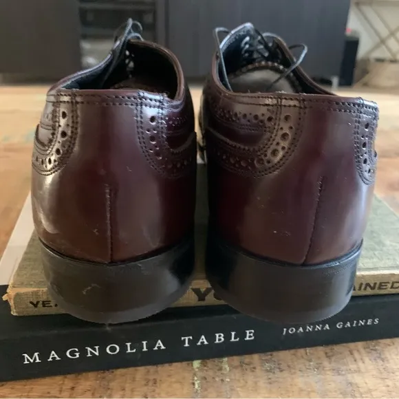 Florsheim Wingtip Leather Lace Up Formal Maroon  Shoes Size 11