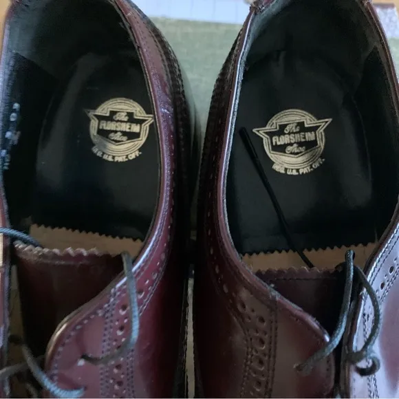 Florsheim Wingtip Leather Lace Up Formal Maroon  Shoes Size 11