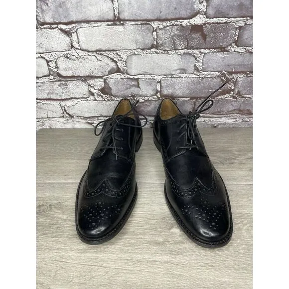 Florsheim Black Leather Wingtip Lace Up Dress Shoes Men Sz 12D US/45EU