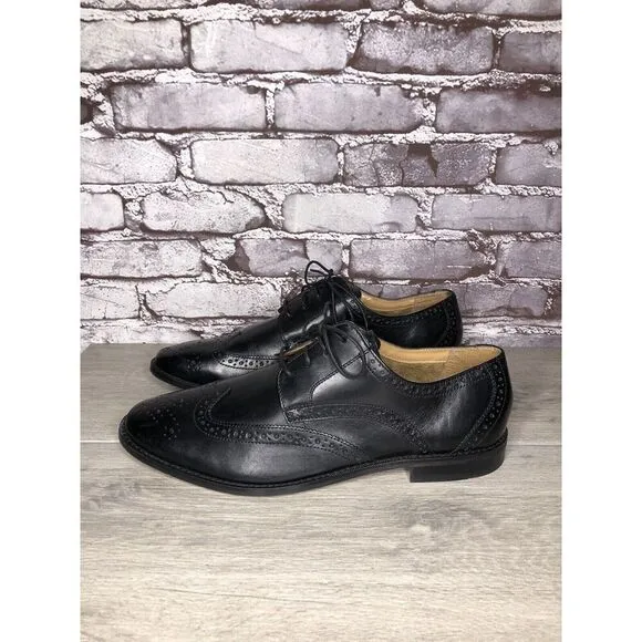 Florsheim Black Leather Wingtip Lace Up Dress Shoes Men Sz 12D US/45EU