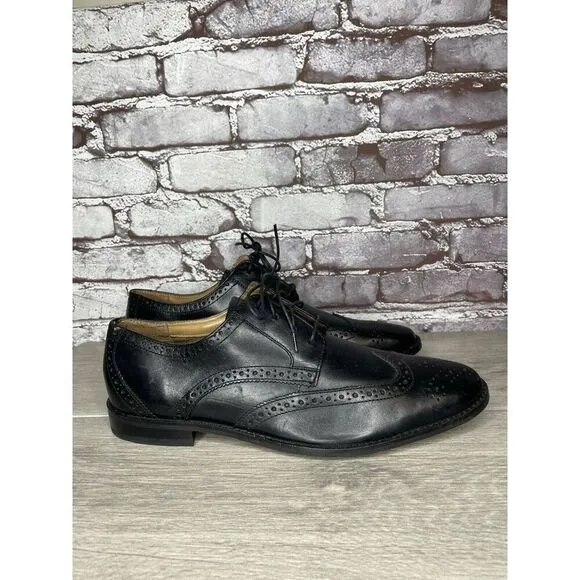 Florsheim Black Leather Wingtip Lace Up Dress Shoes Men Sz 12D US/45EU