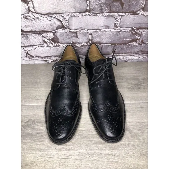 Florsheim Black Leather Wingtip Lace Up Dress Shoes Men Sz 12D US/45EU