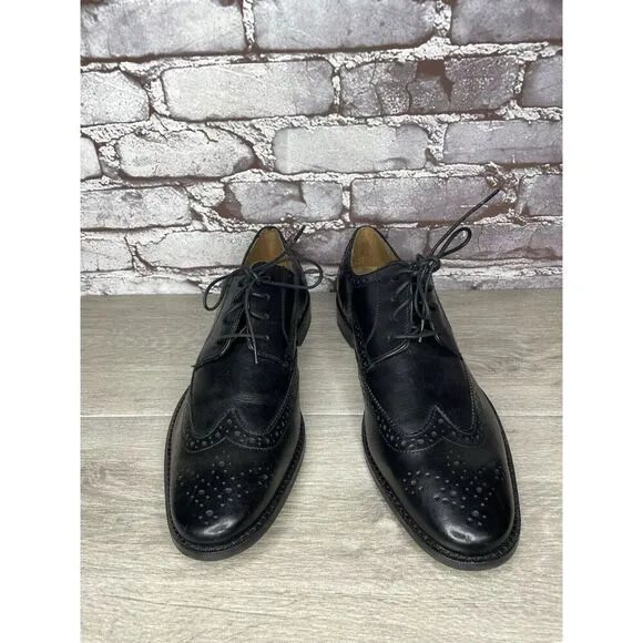 Florsheim Black Leather Wingtip Lace Up Dress Shoes Men Sz 12D US/45EU