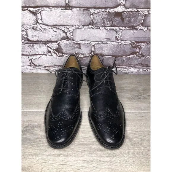Florsheim Black Leather Wingtip Lace Up Dress Shoes Men Sz 12D US/45EU