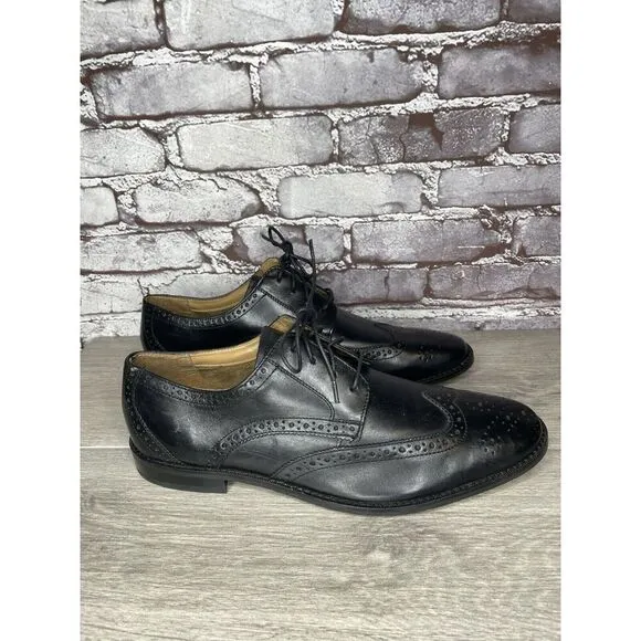 Florsheim Black Leather Wingtip Lace Up Dress Shoes Men Sz 12D US/45EU