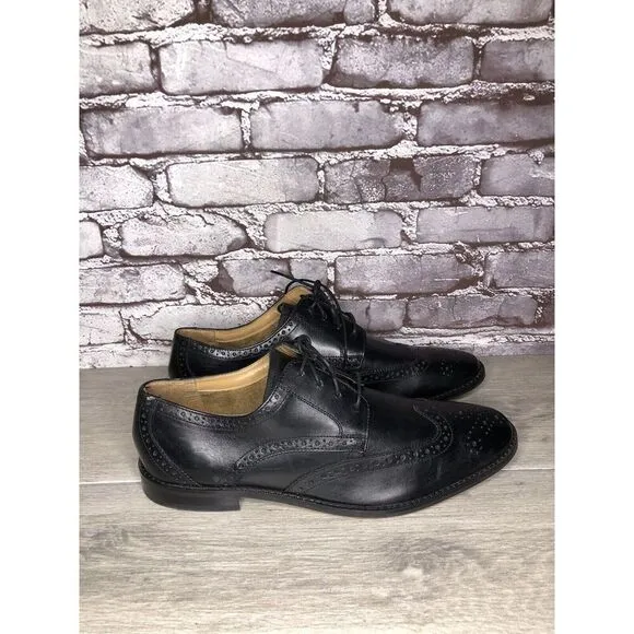 Florsheim Black Leather Wingtip Lace Up Dress Shoes Men Sz 12D US/45EU