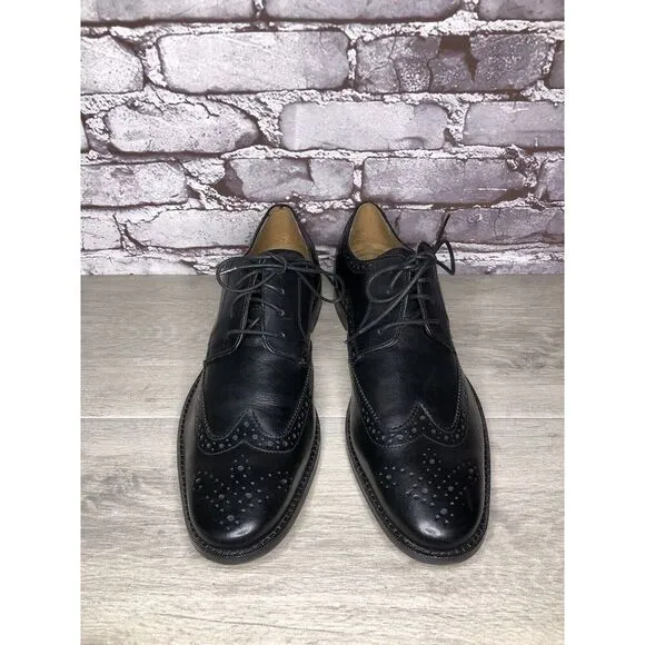Florsheim Black Leather Wingtip Lace Up Dress Shoes Men Sz 12D US/45EU
