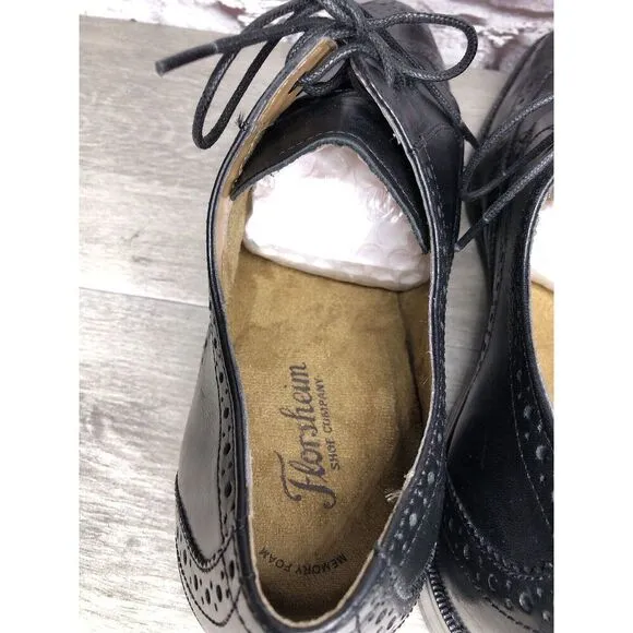 Florsheim Black Leather Wingtip Lace Up Dress Shoes Men Sz 12D US/45EU