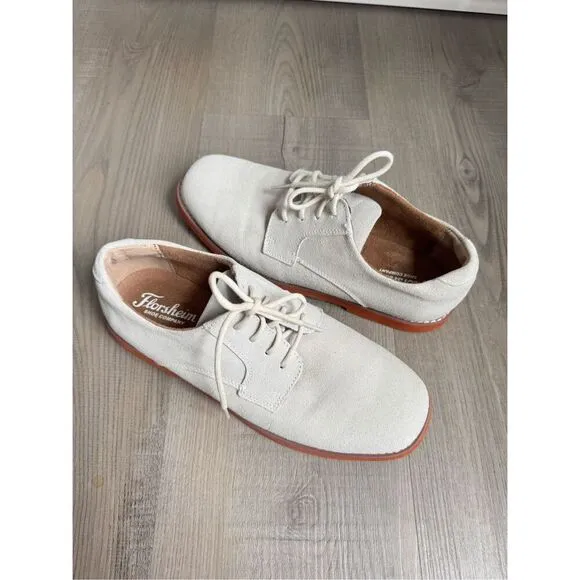 Florsheim Kearney Jr. Uniform Oxford Dress Shoes, Youth 6 Suede Leather Oatmeal