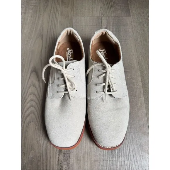 Florsheim Kearney Jr. Uniform Oxford Dress Shoes, Youth 6 Suede Leather Oatmeal