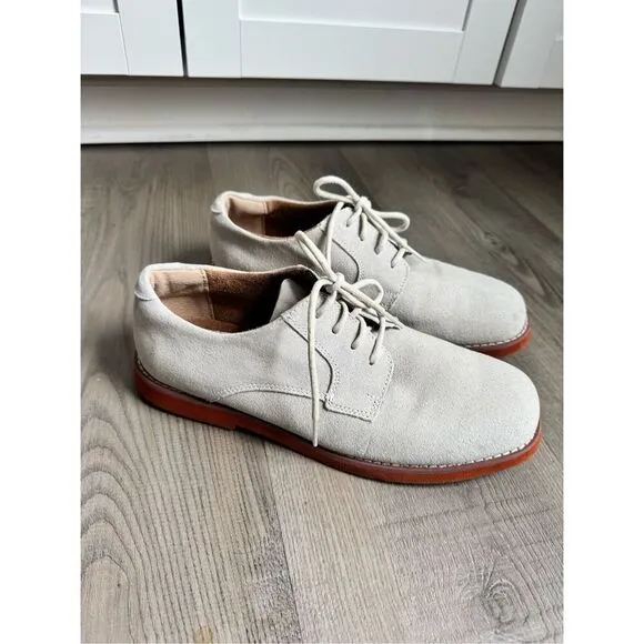 Florsheim Kearney Jr. Uniform Oxford Dress Shoes, Youth 6 Suede Leather Oatmeal