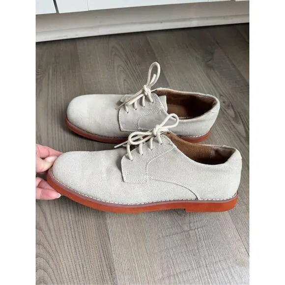 Florsheim Kearney Jr. Uniform Oxford Dress Shoes, Youth 6 Suede Leather Oatmeal