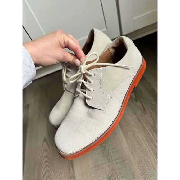Florsheim Kearney Jr. Uniform Oxford Dress Shoes, Youth 6 Suede Leather Oatmeal