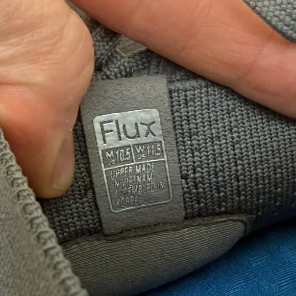Flux Adapt Trainer Gray Knit Low Top Lace Athletic Sneakers Shoes Mens size 10.5