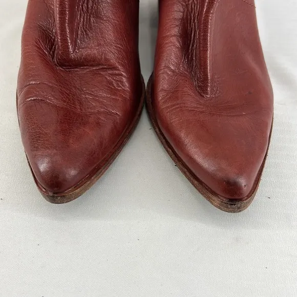 Flynn Short Cognac Brown Real Leather Zipper Block Heel Ankle Booties