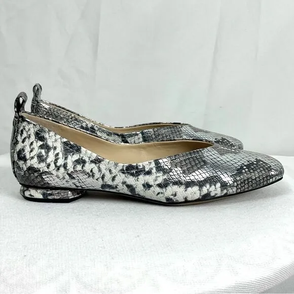 Franco Sarto Ailee Flats Metallic Snakeskin Ballet Flat Sz 6 Square Toe