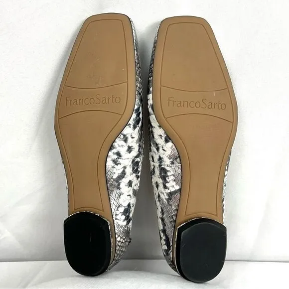Franco Sarto Ailee Flats Metallic Snakeskin Ballet Flat Sz 6 Square Toe