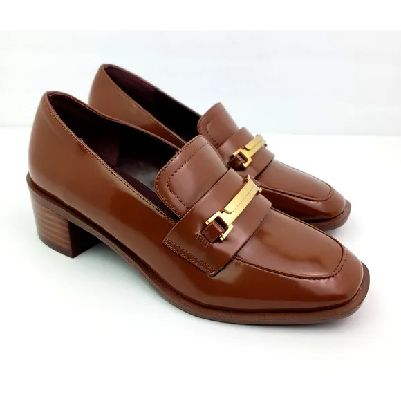 Franco Sarto Dalia Womens Size 5 Brown Slip On Formal 2&quot; Heel Pumps Loafer Shoes