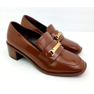 Franco Sarto Dalia Womens Size 5 Brown Slip On Formal 2&quot; Heel Pumps Loafer Shoes