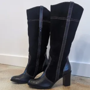 Franco Sarto | Tall Black Leather Heeled Boots