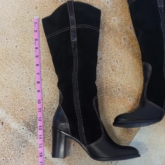 Franco Sarto | Tall Black Leather Heeled Boots