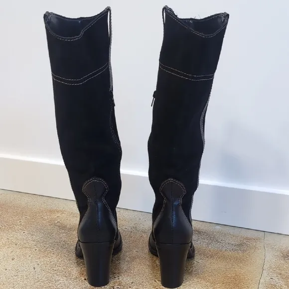 Franco Sarto | Tall Black Leather Heeled Boots