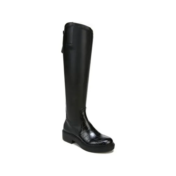 FRANCO SARTO Womens Black 1&quot; Platform Pull Tabs Keaton Boots Shoes 7.5 M