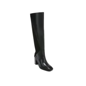 FRANCO SARTO Womens Black Stevie-tall Toe Block Heel Leather Boots Shoes 5 M